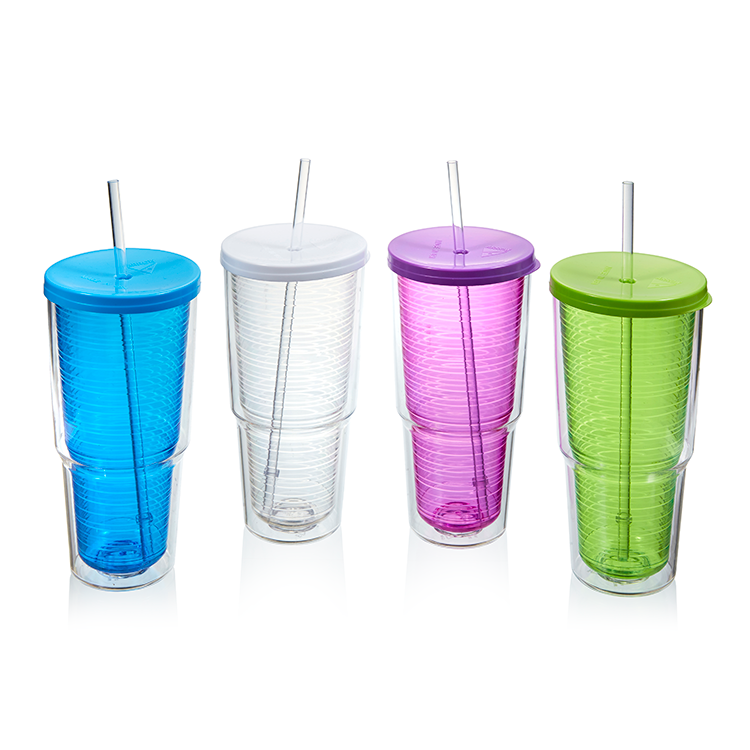 24oz. Double Wall Travel Tumbler with Lid & Straw - Arrow Home