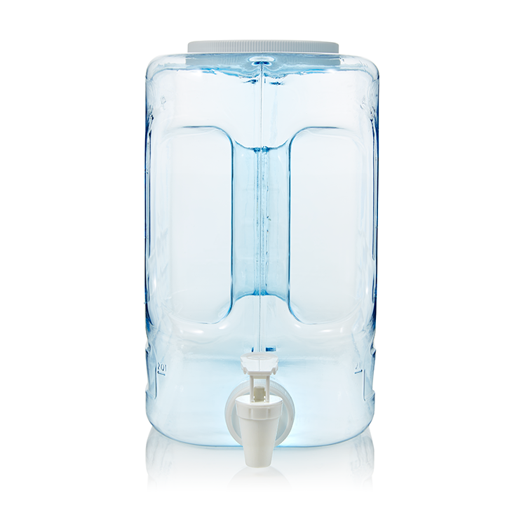 Arrow Plastic Refillable Beverage Container with Convenient Spout Dispenser, 2 Gallons